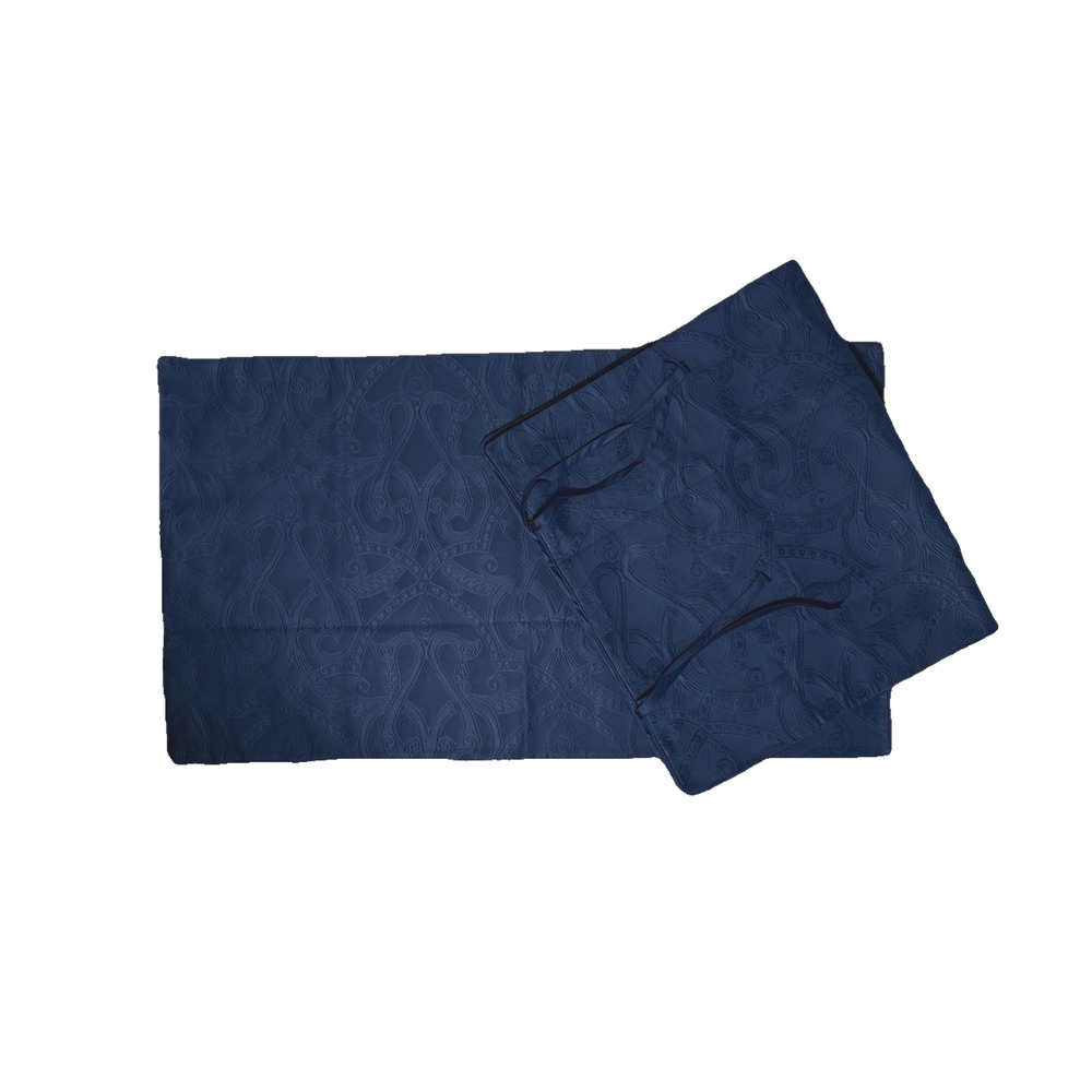 Beautiful Luxury King Shams Chambers Fine Linen Pair Pillowcases Navy Blue Italy